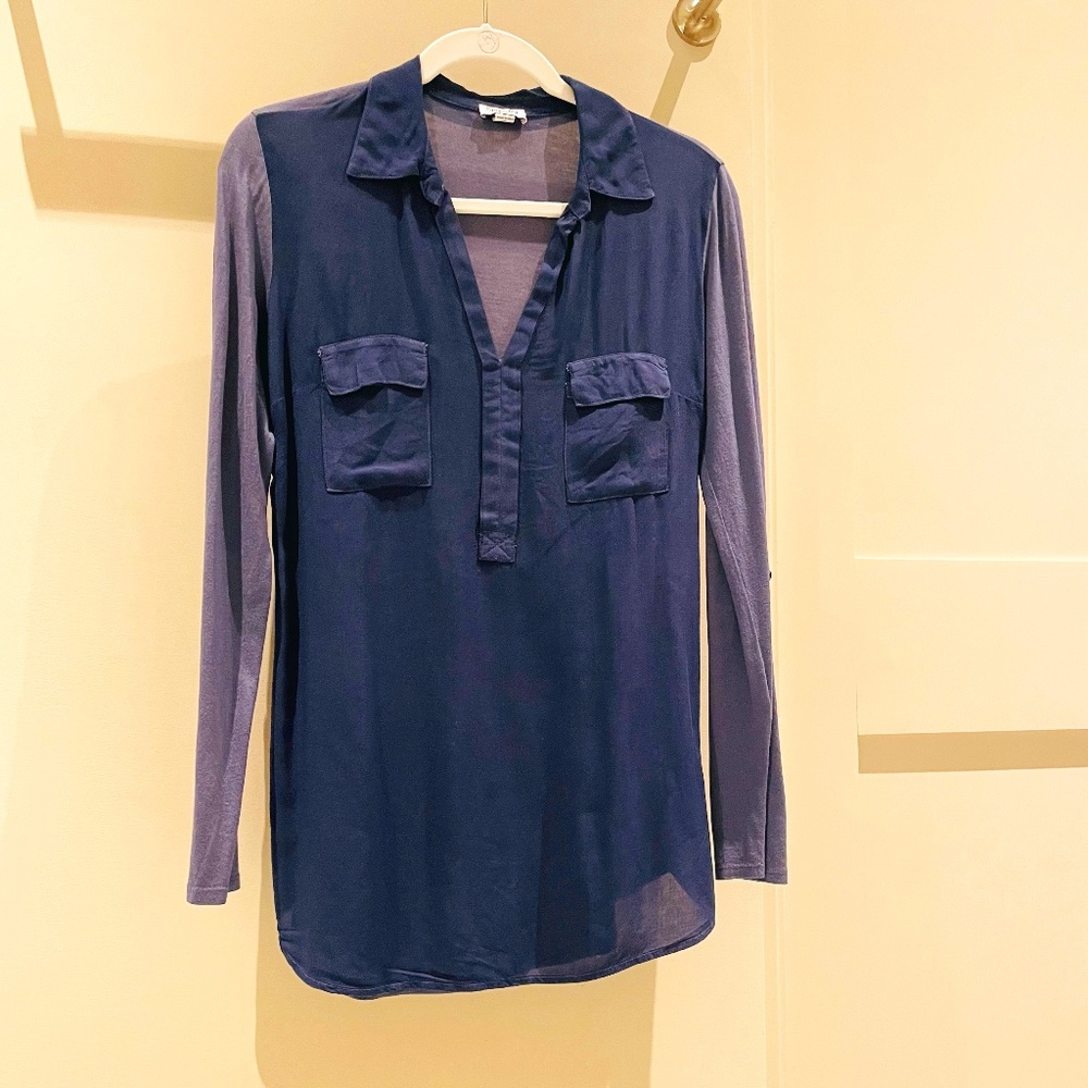 XS Navy Long Sleeve Top